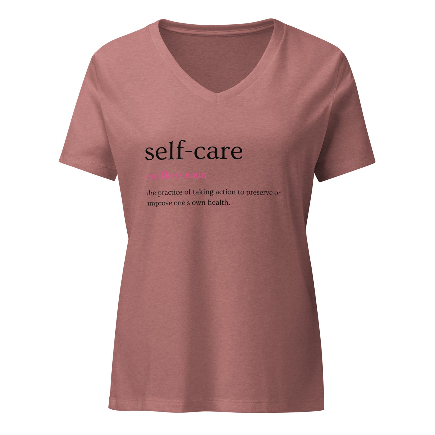 Women’s self care definition relaxed v-neck t-shirt