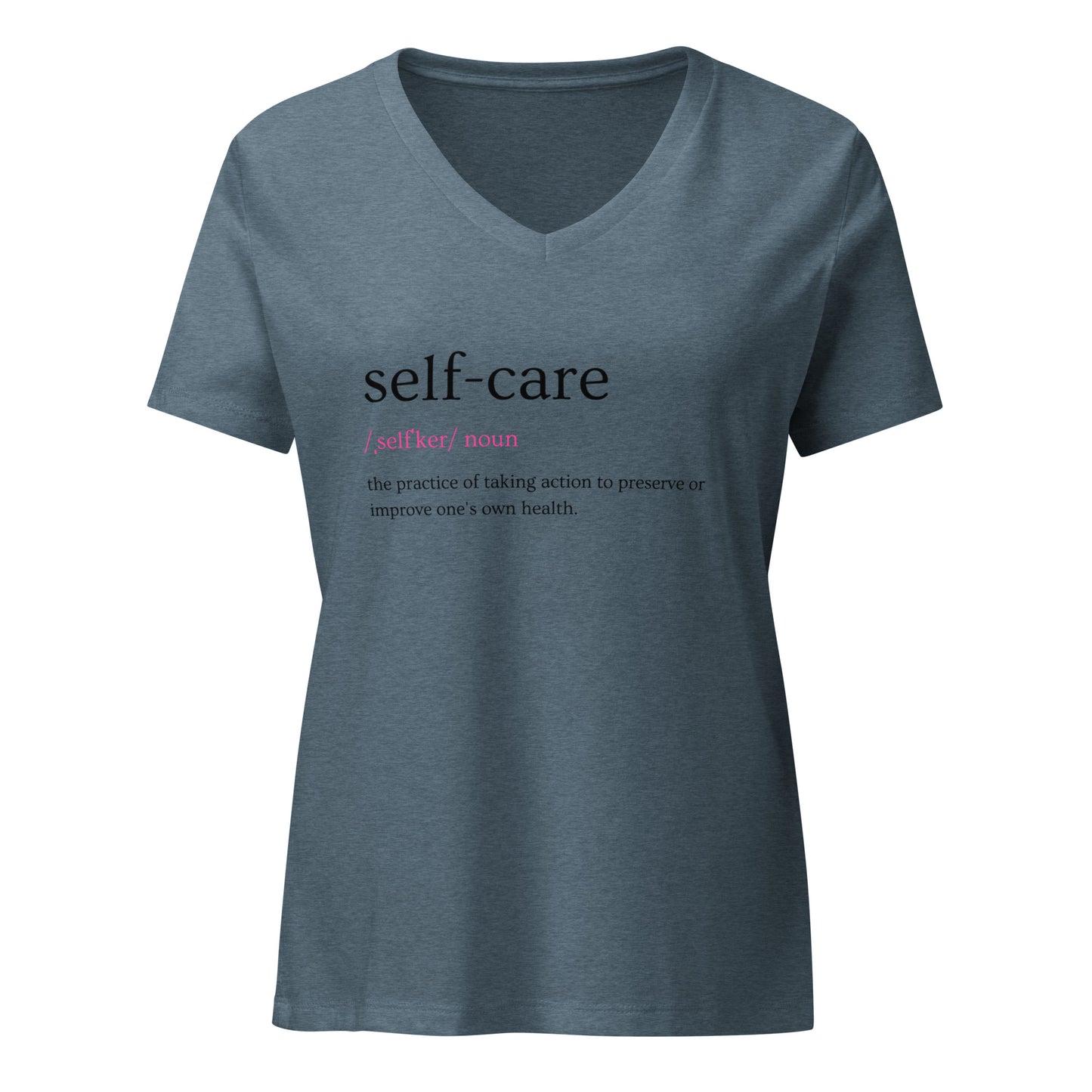 Women’s self care definition relaxed v-neck t-shirt